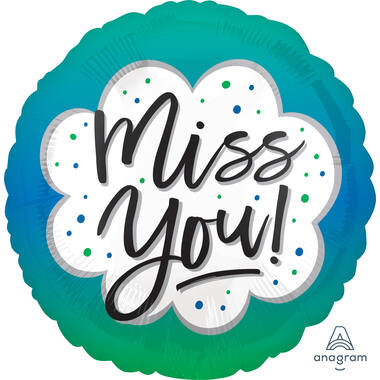 Foil balloon - "Miss You!" - Ombre - 45 cm